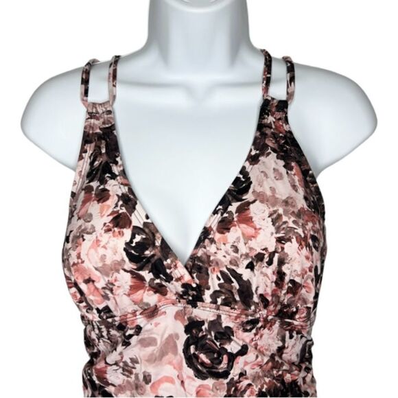 Floral V Neck Strappy One Piece Swimsuit - Picture 4 of 8